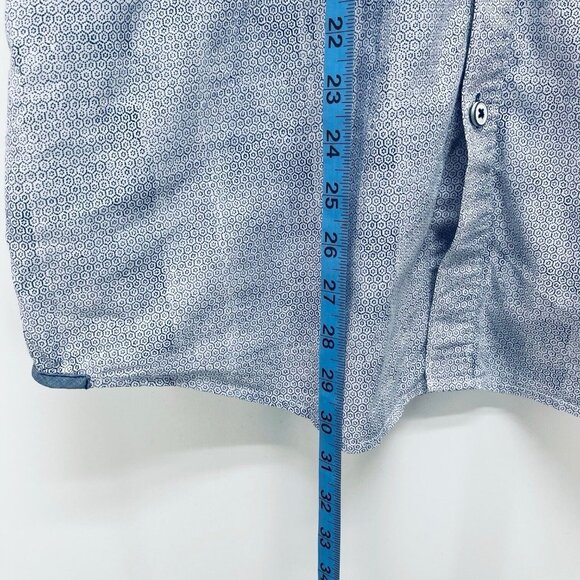 Tommy Bahama Jeans Shirt Size L Men’s Island Grafted Short Sleeve Button Blue - Picture 6 of 8